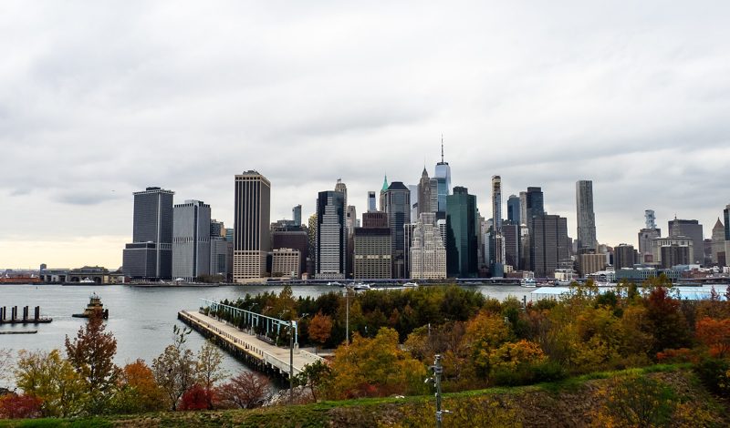 The towers of Lower Manhattan's Financial District across the East River
