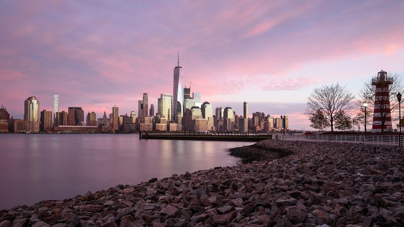 Lower Manhattan skyline across the Hudson River